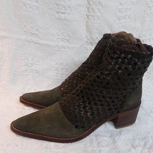 Free People Olive color woven leather boots